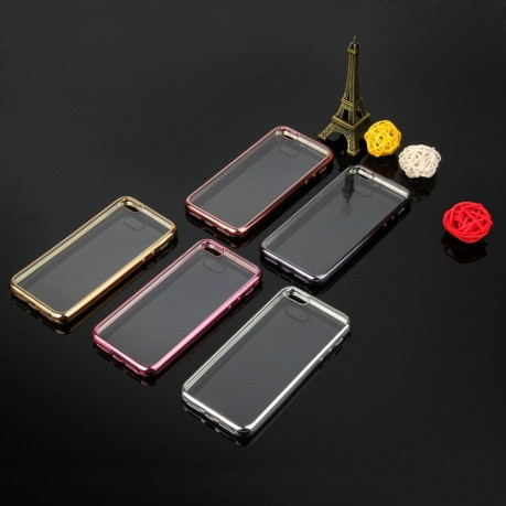 Чохол Electroplating Transparent Soft на iPhone SE / 5/ 5 (Silver)