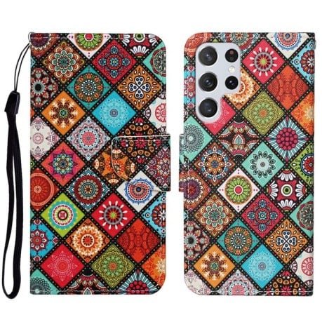 Чохол-книжка Colored Drawing Pattern для Samsung Galaxy S23 Ultra 5G - Ethnic Style