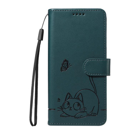 Чехол-книжка Happy Cat Pattern для Xiaomi Redmi A5 4G - зеленый