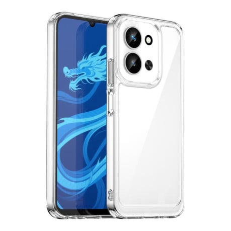 Противоударный чехол Colorful Acrylic Series с цветной силиконовой боковиной на Xiaomi Redmi 15C 5G / 4G EU 173mm - прозрачный