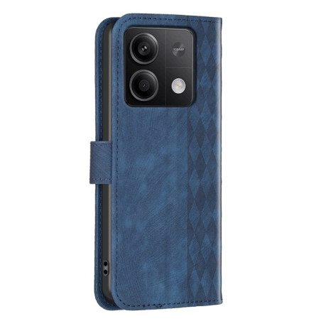 Чехол-книжка Plaid Embossed Leather для Xiaomi Redmi Note 13 4G Global - синий