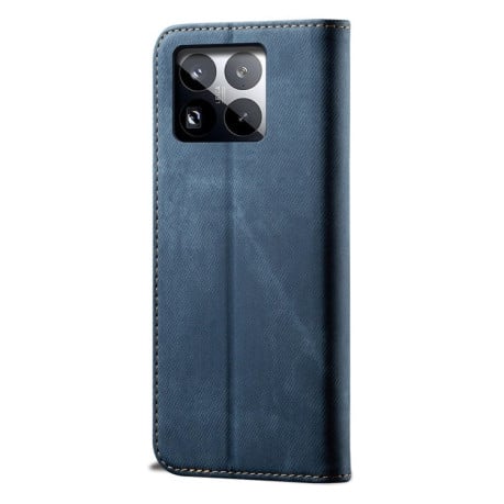 Чехол книжка Denim Texture Casual Style на Xiaomi 15 - синий