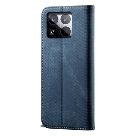 Чохол книжка Denim Texture Casual Style на Xiaomi 15 Pro - синій