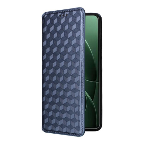 Чехол-книжка Cubic Grid Calf Texture для Xiaomi Poco F7 Pro / F7 Ultra - синій