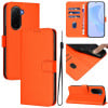 Чехол-книжка с мягким покрытием (Skin Feel) со шнурком на Xiaomi Poco M7 4G 169mm - оранжевый