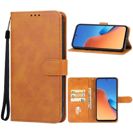 Чехол-книжка EsCase Leather для Xiaomi Redmi 12 - коричневый
