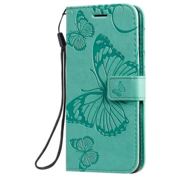 Чехол-книжка Pressed Printing Butterfly Pattern на Samsung Galaxy S20 -зеленый