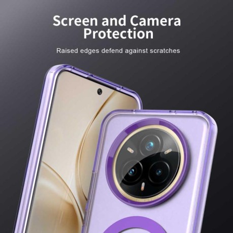 Протиударний чохол Candy Magsafe PC Hybrid TPU для Realme 14 Pro+ 5G - фіолетовий