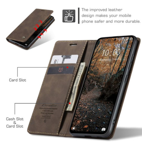 Чехол-книжка CaseMe-013 Multifunctional на Xiaomi Redmi Note 14 Pro 4G Global - кофейный