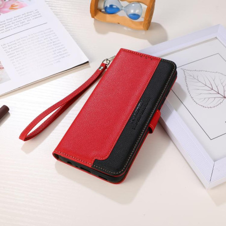 Чехол-книжка KHAZNEH Litchi Texture для Xiaomi Redmi Note 14 4G 164.84mm - красный