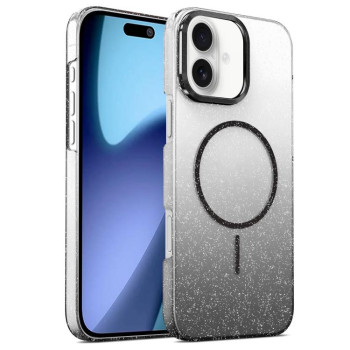 Протиударний чохол Gold Diamond Glitter Gradient MagSafe для iPhone 17 - чорний