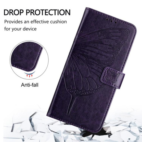 Чехол-книжка Embossed Butterfly для OPPO Reno13 F/Reno13 FS- фиолетовый