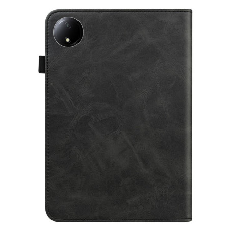 Чохол Solid Color Stripe Embossed Leather для Xiaomi Redmi Pad SE 8.7 - чорний