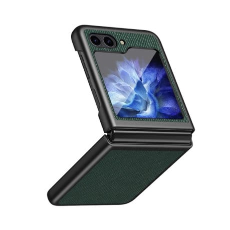 Противоударный чехол Cross Texture All Inclusive для Samsung Galaxy  Flip 6 5G - зеленый