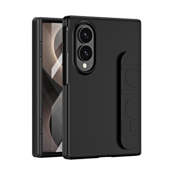 Чехол Escase с ремешком на руку и плёнкой на шарнир на Samsung Galaxy Fold8 5G — чёрный
