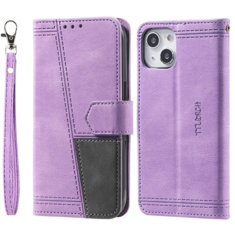 Чохол-книжка Splicing Leather для iPhone 14/13 - фіолетовий