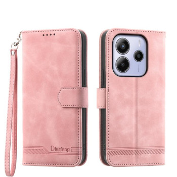 Чохол-книжка Dierfeng Dream Line для Xiaomi Redmi Note 14 4G 164.48mm - рожевий