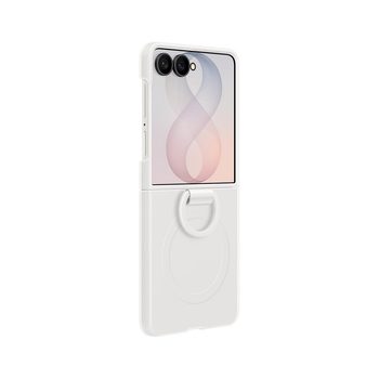 Оригинальный чехол Samsung Silicone Ring Magnet Cover на Samsung Galaxy Flip 8 — белый