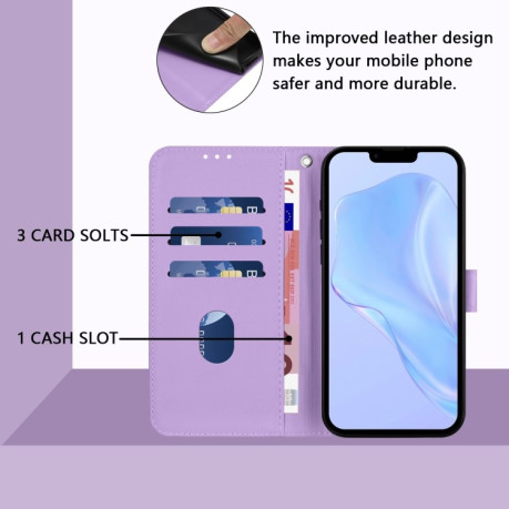 Чехол-книжка Skin Feel S-type для iPhone 16e - фиолетовый