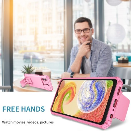 Протиударний чохол Stereoscopic Holder Sliding для Samsung Galaxy A04 4G - рожевий
