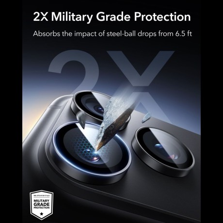 Комплект захисного скла для камери ESR Armorite 2-Pack на iPhone 18 Pro / 18 Pro Max - Black