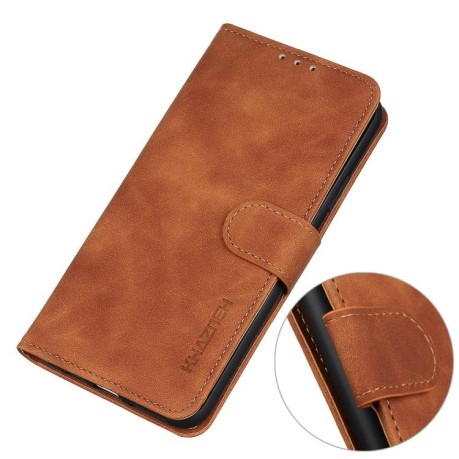 Чехол-книжка KHAZNEH Cowhide Texture на Xiaomi Poco F7 Pro / F7 Ultra - коричневый