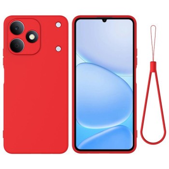 Силиконовый чехол Solid Color Liquid Silicone на Realme Note 80 4G — красный