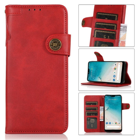 Чехол-книжка KHAZNEH Dual-Splicing для Samsung Galaxy M32/A22 4G - красный