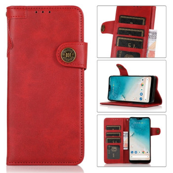 Чехол-книжка KHAZNEH Dual-Splicing для Samsung Galaxy S21 FE - красный