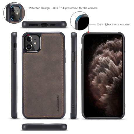 Кожаный чехол-кошелек CaseMe 018 на iPhone 11 - коричневый