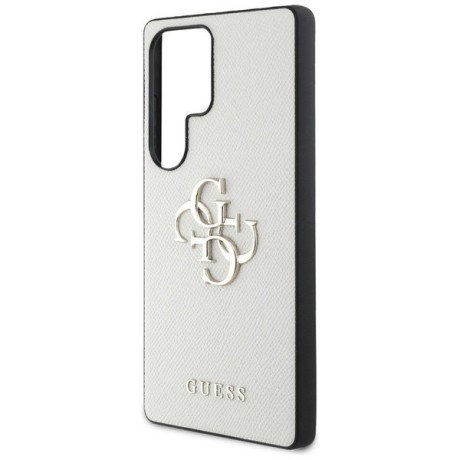 Оригинальный чехол Guess Grained Big 4G Logo Small Classic Logo для Samsung Galaxy S25 Ultra - Gray