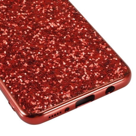 Ударопрочный чехол Glittery Powder на Samsung Galaxy A30- красный