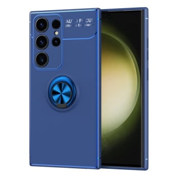 Ударозащитный чехол Metal Ring Holder для Samsung Galaxy S24 Ultra 5G - синий