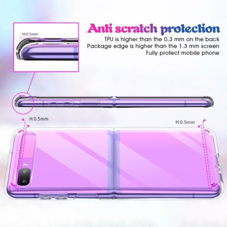 Противоударный чехол Simple Clear Crystal для Samsung Galaxy Z Flip - прозрачное
