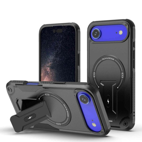 Противоударный чехол Armor Magsafe Holder PC Hybrid TPU для iPhone Air - черный