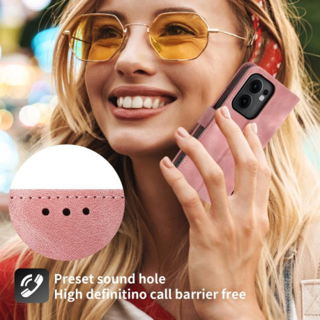Чохол-книжка Skin-feel Flowers Embossed для OPPO Reno13 F /Reno13 FS 4G/5G - рожевий