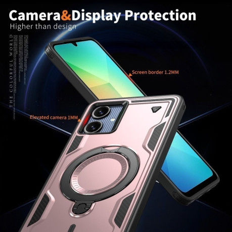 Протиударний чохол MagSafe Holder Armor PC Hybrid  для Samsung Galaxy A06 4G - рожеве золото