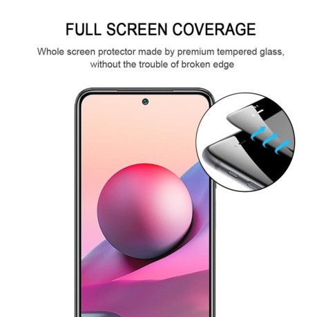 Защитное стекло 3D Full Glue Full Screen на Xiaomi Redmi Note 10S - черное