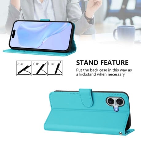 Чохол-книжка Skin Feel S-type для iPhone 16 Plus - синій