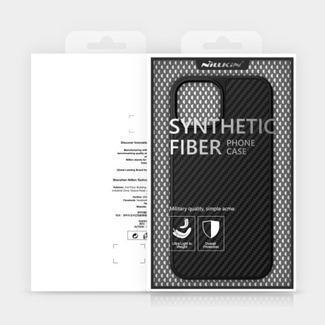 Противоударный чехол NILLKIN Synthetic Fiber для iPhone 14/13 - черный