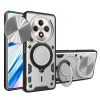 Противоударный чехол CD Texture Sliding Camshield Magnetic Holder на OPPO Reno12 F/12 FS 5G Global - серебристый