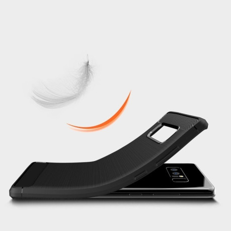 Противоударный чехол на Samsung Galaxy Note 8 Carbon Fiber TPU Brushed Texture  нави