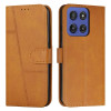 Чехол-книжка Stitching Calf Texture для Motorola Edge 60 Fusion - желтый