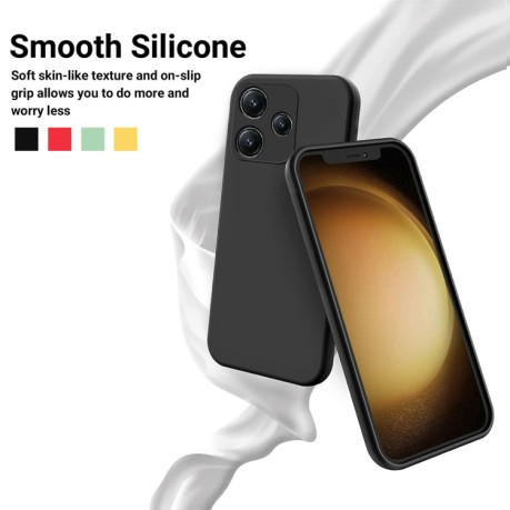 Силиконовый чехол Solid Color Liquid Silicone на Xiaomi Xiaomi Redmi 12 5G/POCO M6 Pro 5G - черный