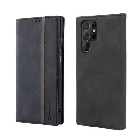 Чехол-книжка Skin Feel Splicing для Samsung Galaxy S22 Ultra 5G - черный