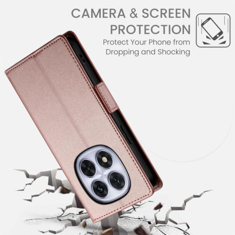 Чехол-книжка Side Buckle Magnetic Frosted Leather для Xiaomi Redmi Note 14 4G 164.84mm - золото