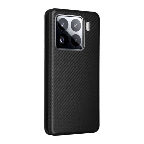Чехол-книжка Carbon Fiber Texture на Xiaomi 15 - черный