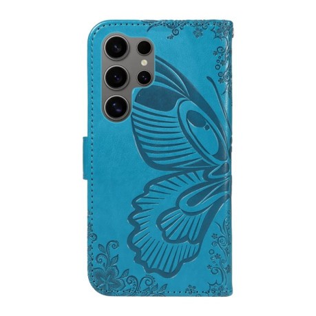 Чохол-книжка Swallowtail Butterfly Embossed Leather  для Samsung Galaxy S25 Ultra 5G - синій