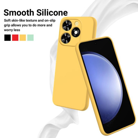 Силиконовый чехол Solid Color Liquid Silicone для Infinix Smart 10 HD / Tecno Pop 10C — жёлтый