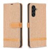 Чохол-книжка Color Matching Denim Texture для Samsung Galaxy A35 5G - коричневий